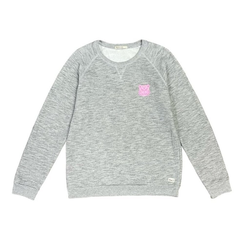 Marine Layer Sweater Women’s Size Large Grey Heathered Crewneck Pink‎ Tiger
